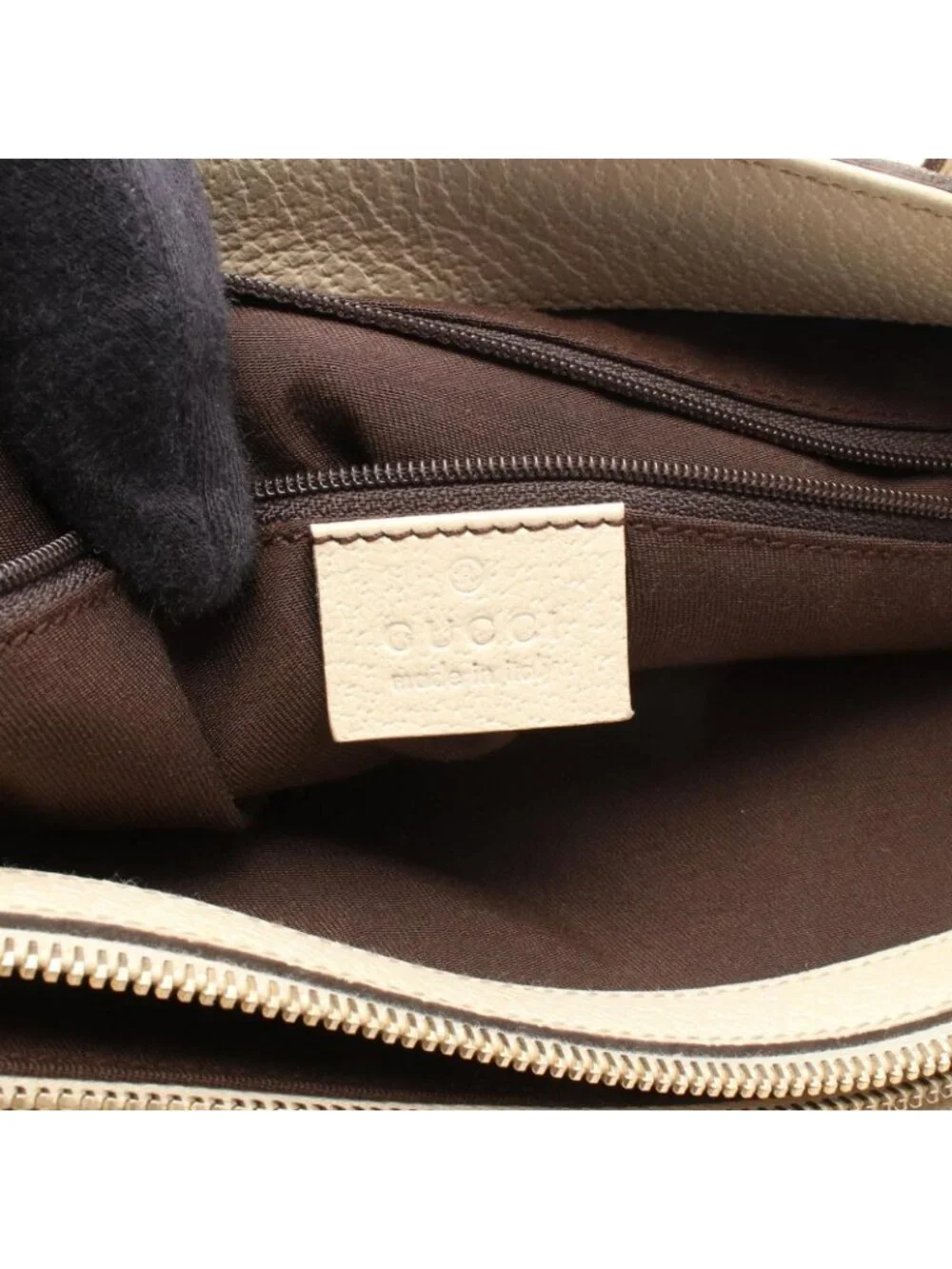 Gucci Tote Abbey Beige White Canvas Leather